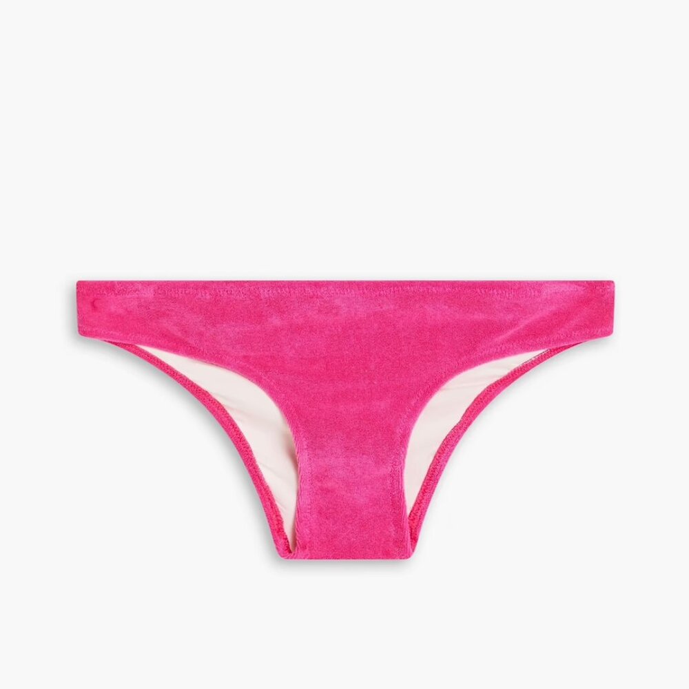 Solid & Striped Elle Terry Low Rise Bikini Bottom in Pink size large